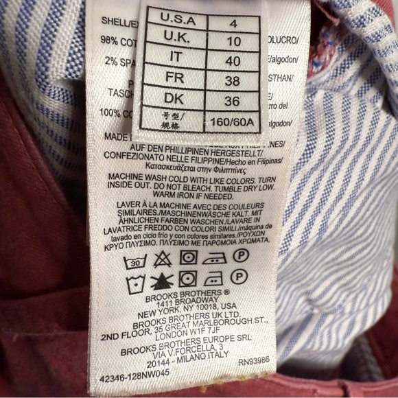 Brooks Brothers Women's Red Straight Leg Chino Pants Size 4 GUC - Picture 5 of 6